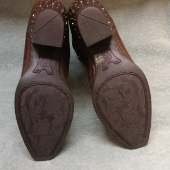 Ariat Brown Leather Rhinestone Boots size 9.5 - Picture 8 of 15